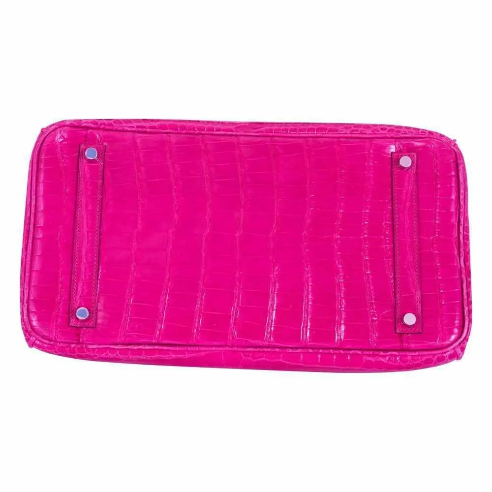 Hermès Birkin 35 Crocodile Pink Fuchsia Palladium Hardware