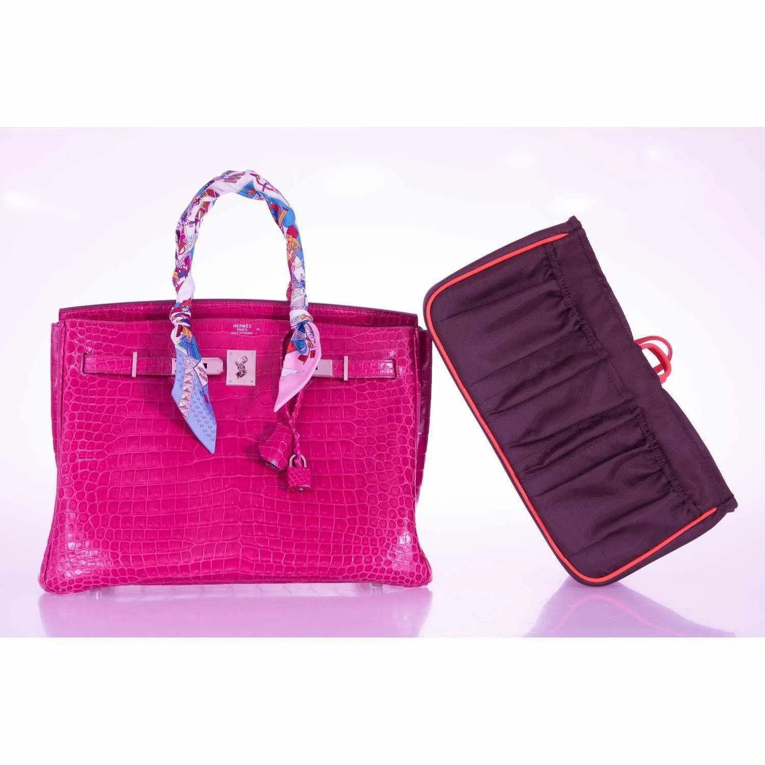 Hermès Birkin 35 Crocodile Pink Fuchsia Palladium Hardware