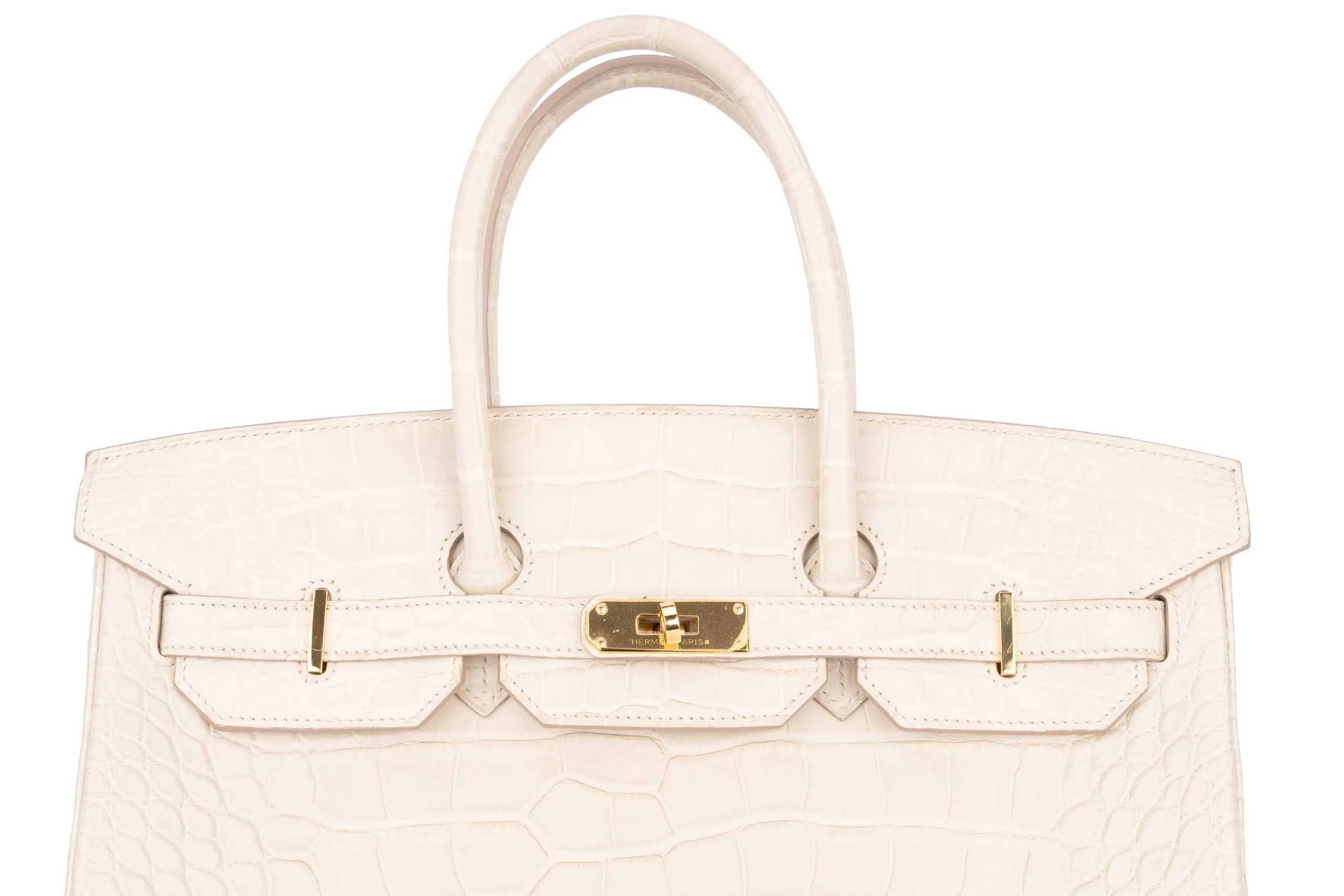 Hermès Birkin 35 Exotic Matte Alligator Beton GHW