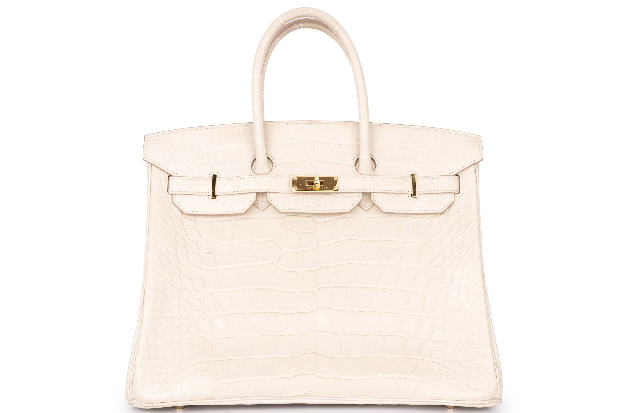 Hermès Birkin 35 Exotic Matte Alligator Beton GHW