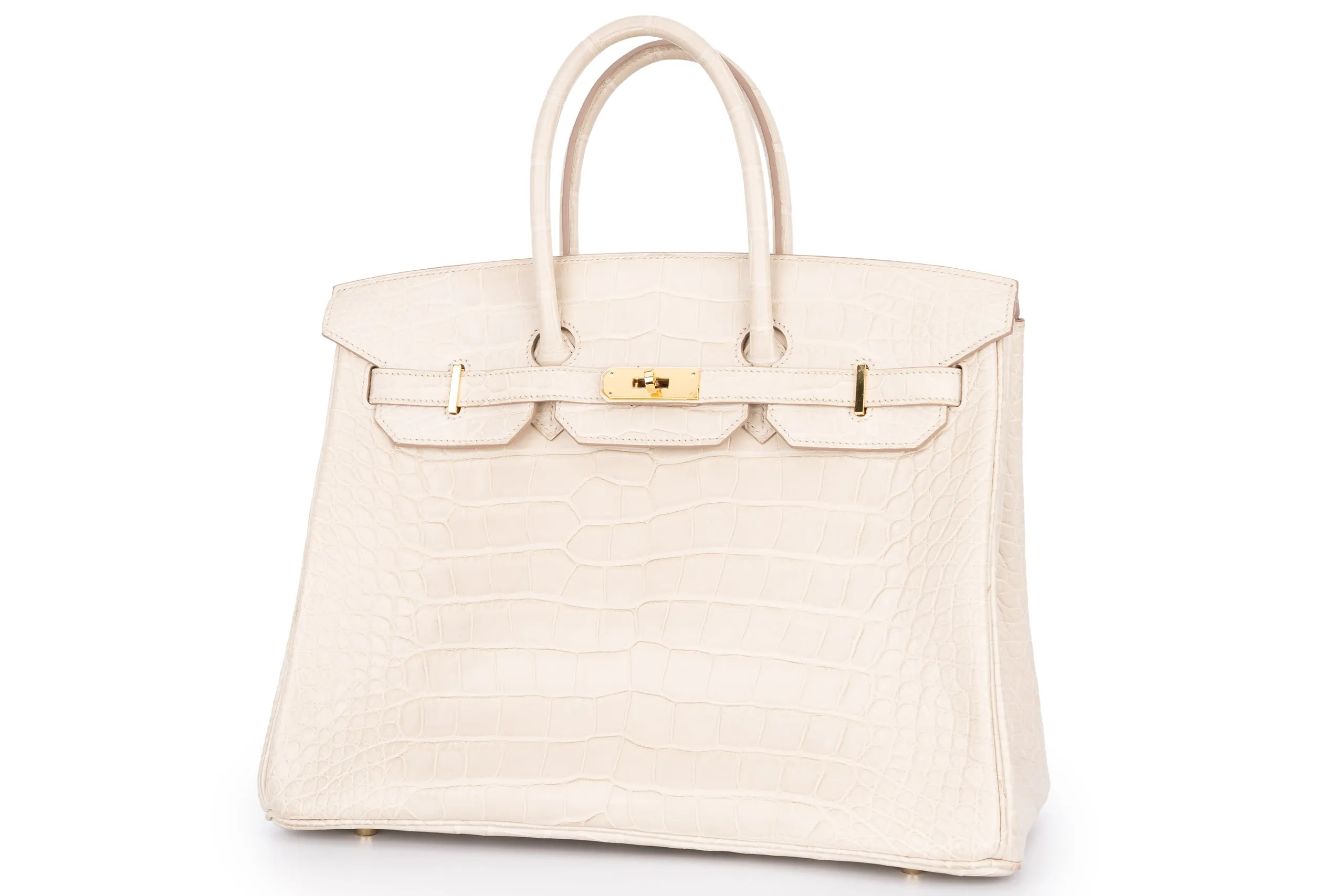 Hermès Birkin 35 Exotic Matte Alligator Beton GHW