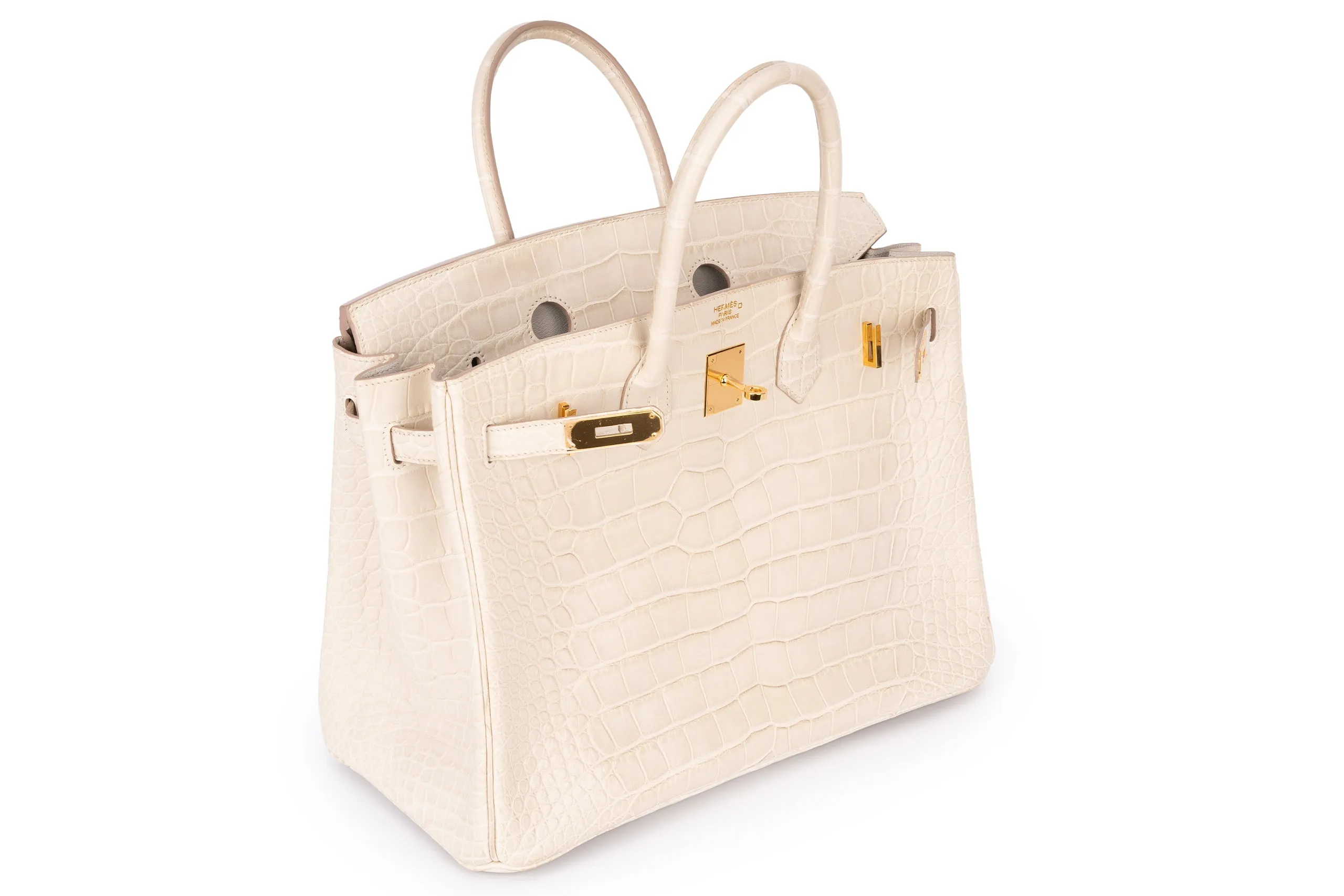 Hermès Birkin 35 Exotic Matte Alligator Beton GHW