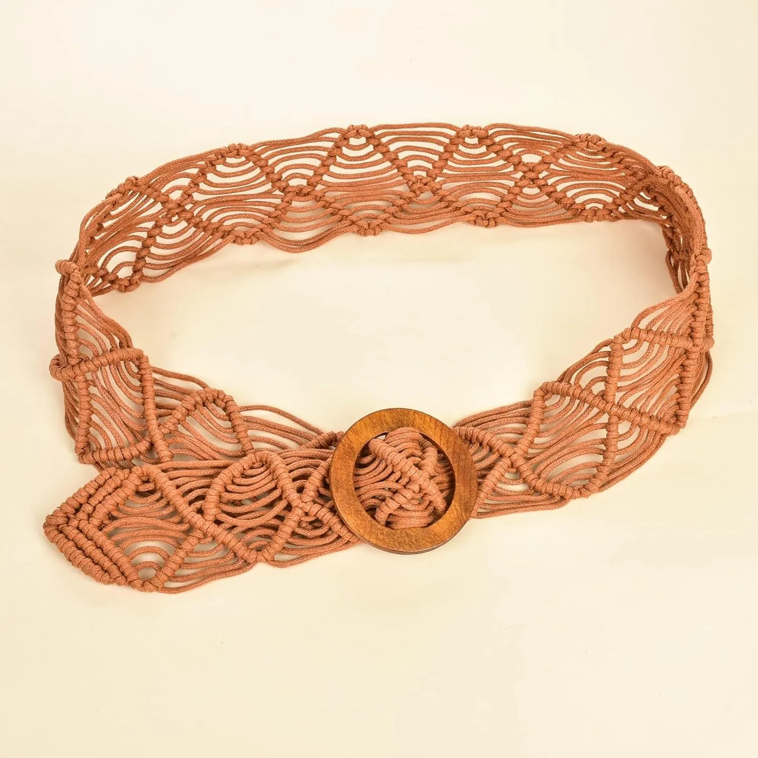 ILuvatar Women's tassel knotted belt hand woven belt Women's Bohemian Style Rope Braid Waist belt