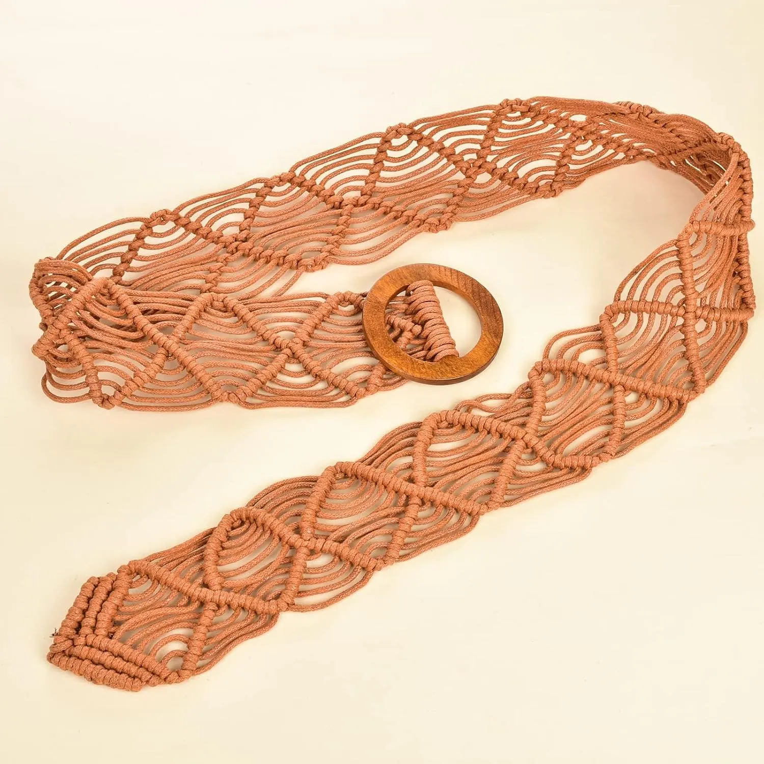 ILuvatar Women's tassel knotted belt hand woven belt Women's Bohemian Style Rope Braid Waist belt