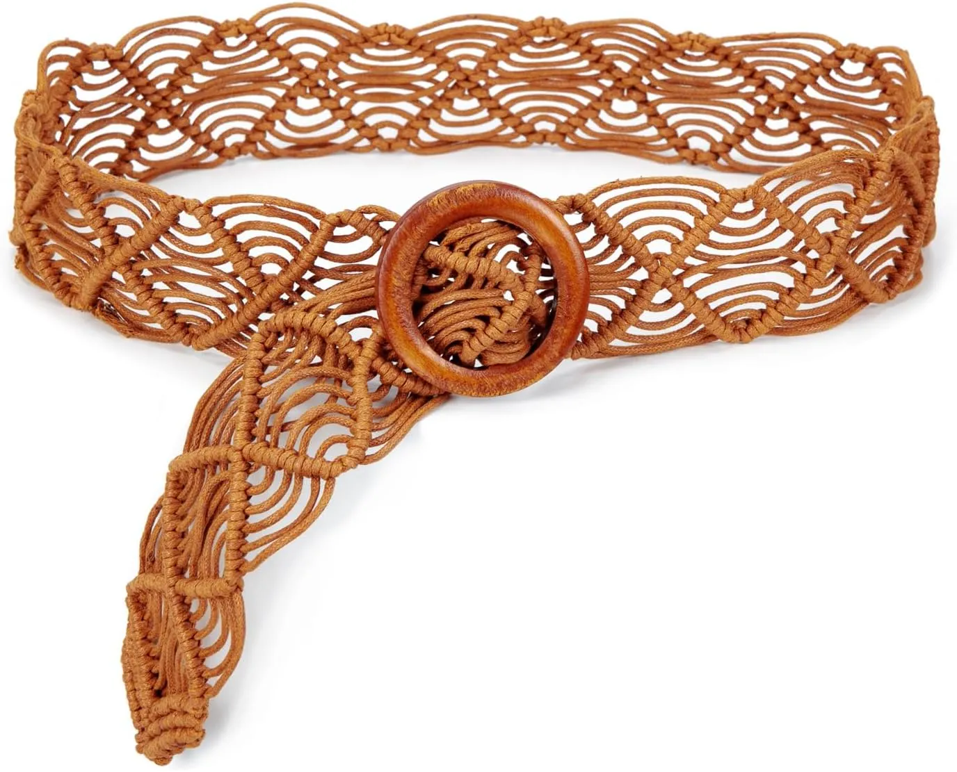 ILuvatar Women's tassel knotted belt hand woven belt Women's Bohemian Style Rope Braid Waist belt