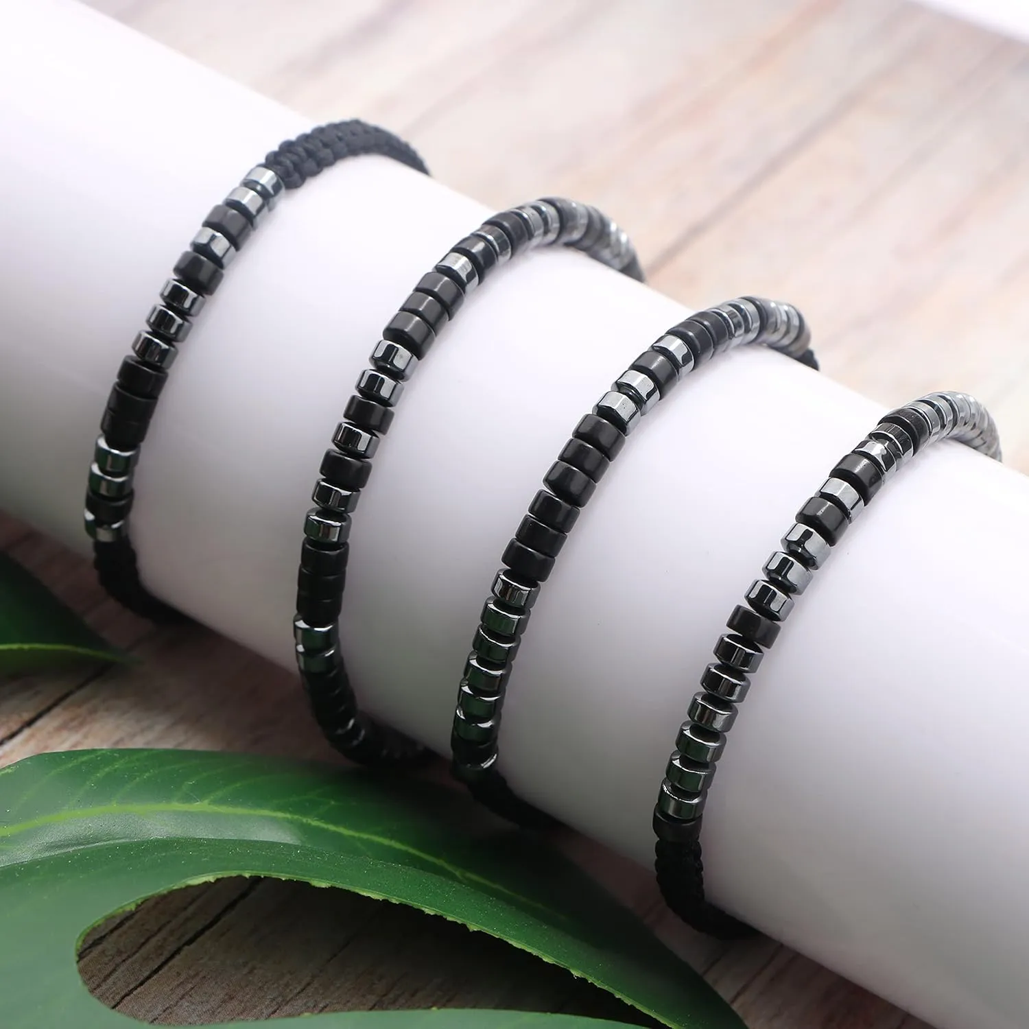 Inspirational       Mothers Day Birthday  Mom Mother Father Daughter Aunt Grandmother Jewelry Cord Wrap Bracelet with Black Hematite Beads