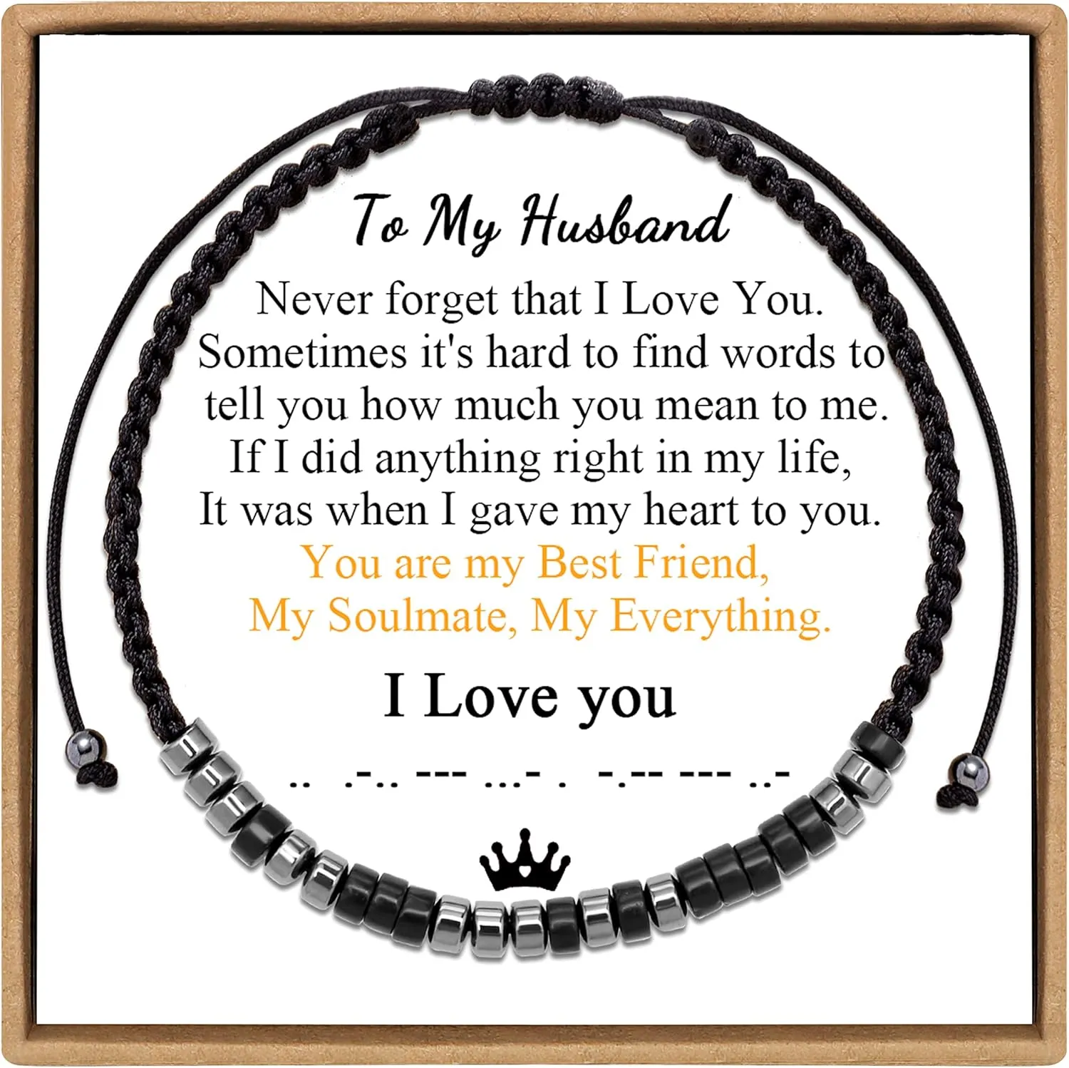 Inspirational       Mothers Day Birthday  Mom Mother Father Daughter Aunt Grandmother Jewelry Cord Wrap Bracelet with Black Hematite Beads