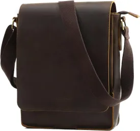 Leathario Men's Crossbody Bag Leather Shoulder Bag For Men Small Messenger Brown