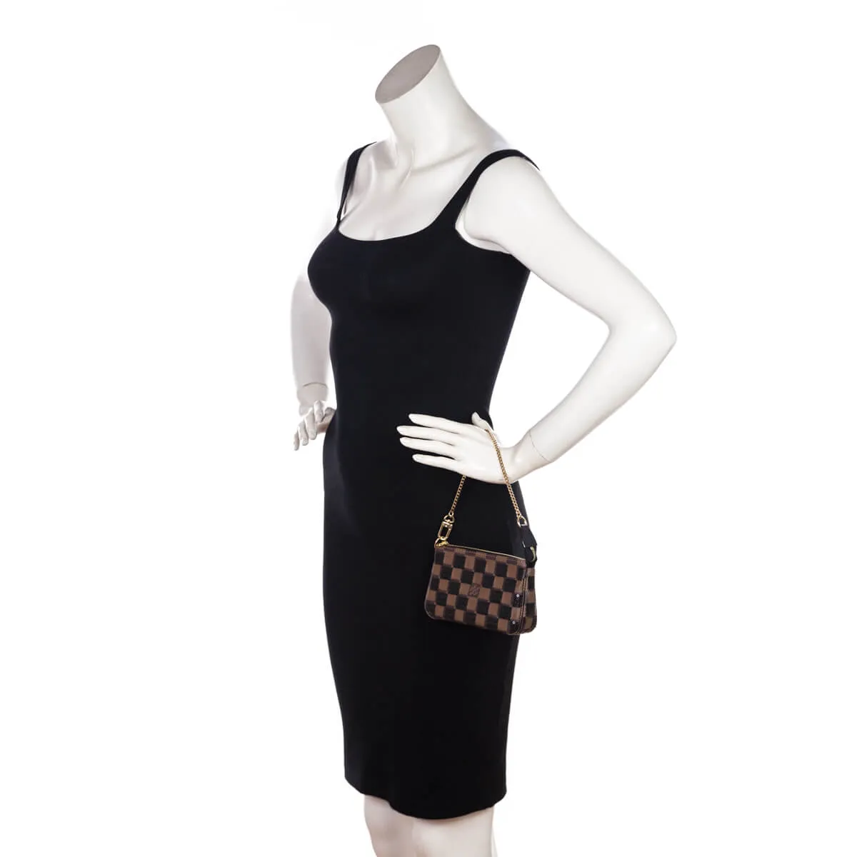 Louis Vuitton Black Damier Paillette Mini Pochette Accessoires