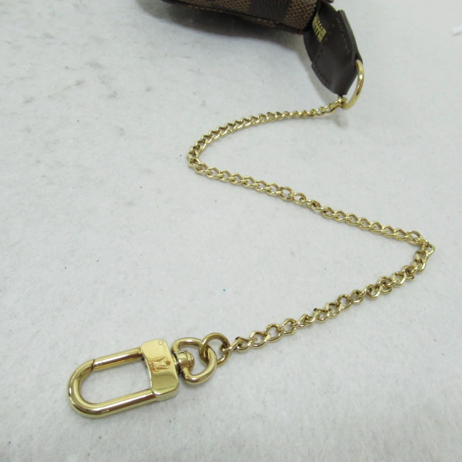 Louis Vuitton Mini Pochette Accessoires Damier Accessoires Pochette Bag PVC  Linen Damiere  Black N58009
