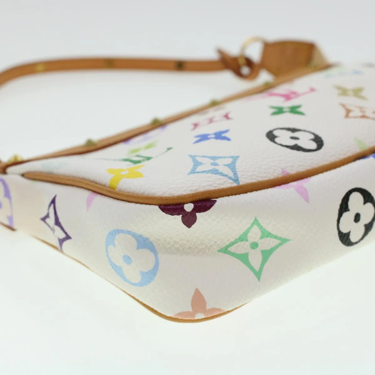 LOUIS VUITTON Monogram Multicolor Pochette Accessoires White M92649 Auth ar9466A