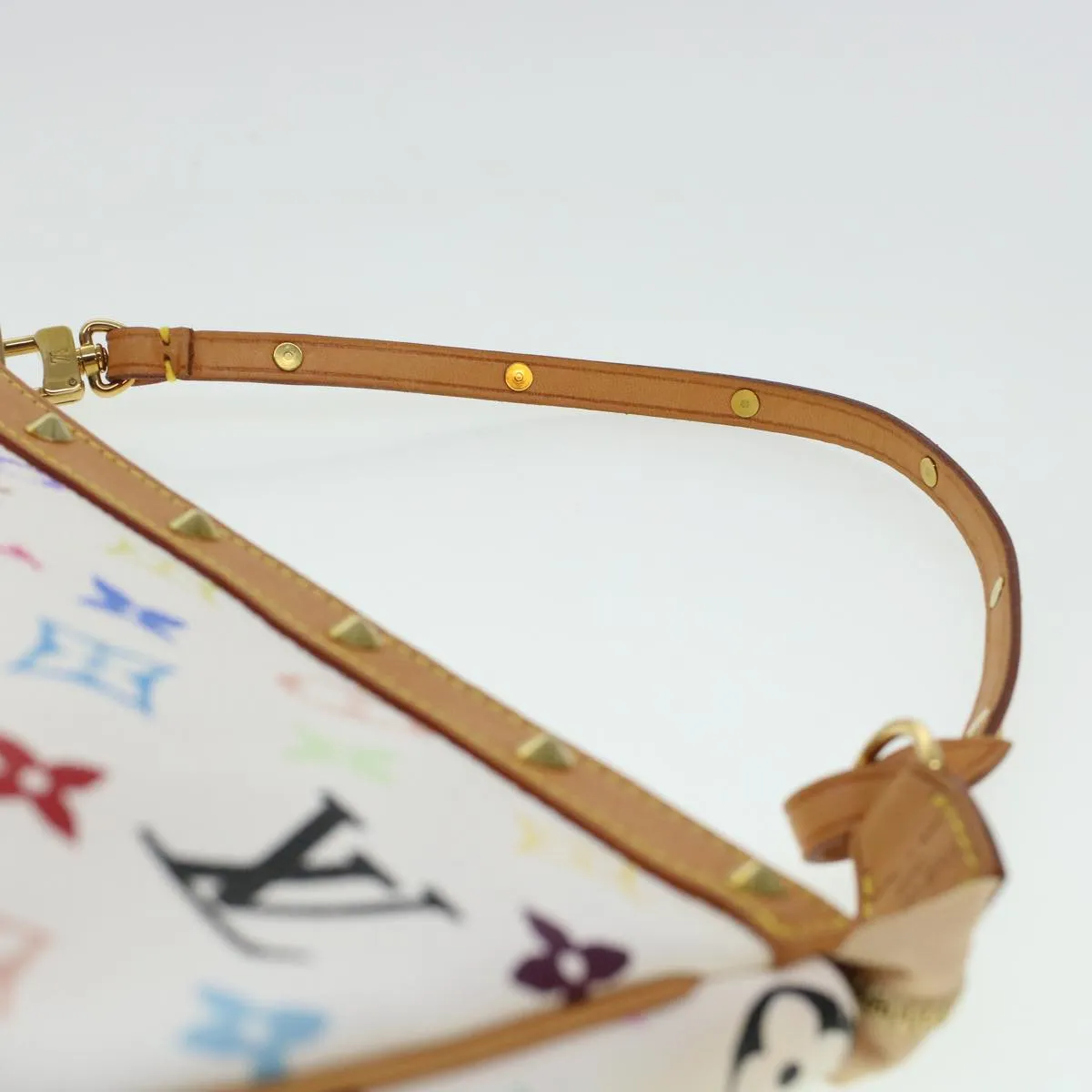 LOUIS VUITTON Monogram Multicolor Pochette Accessoires White M92649 Auth ar9466A