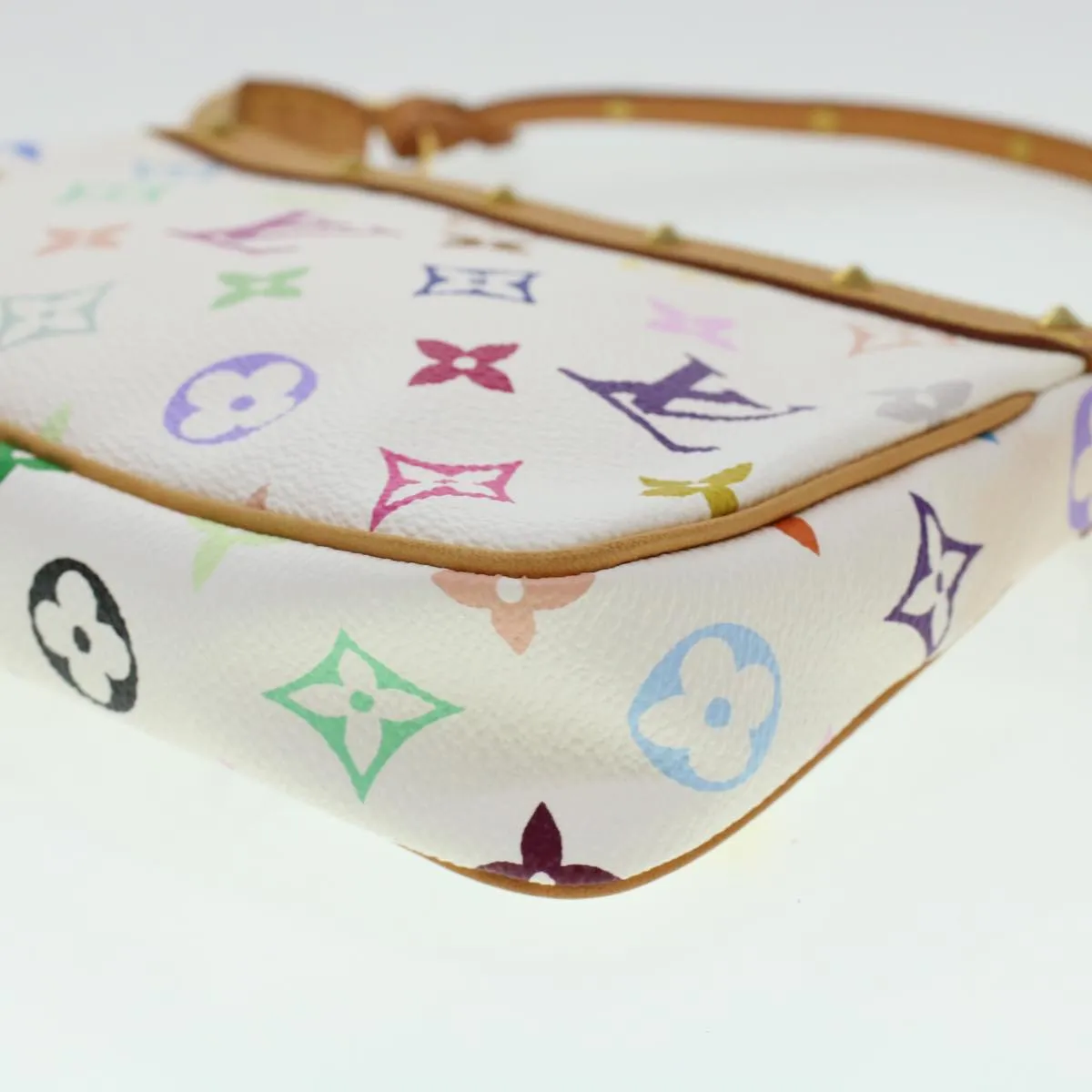 LOUIS VUITTON Monogram Multicolor Pochette Accessoires White M92649 Auth ar9466A