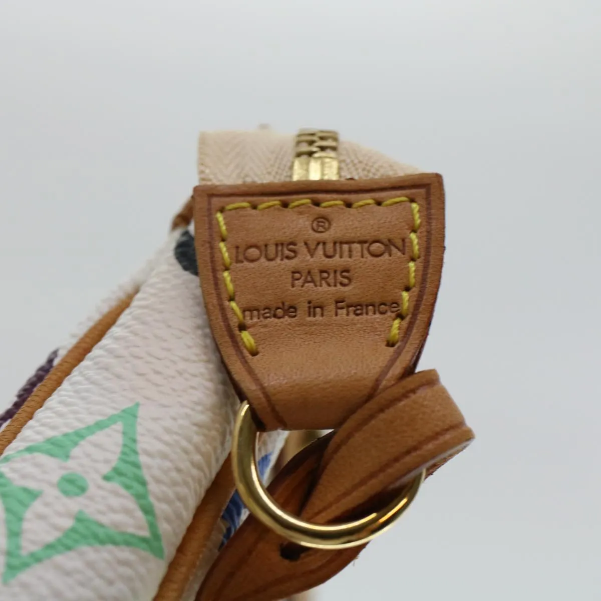 LOUIS VUITTON Monogram Multicolor Pochette Accessoires White M92649 Auth ar9466A