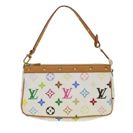 LOUIS VUITTON Monogram Multicolor Pochette Accessoires White M92649 Auth ar9466A