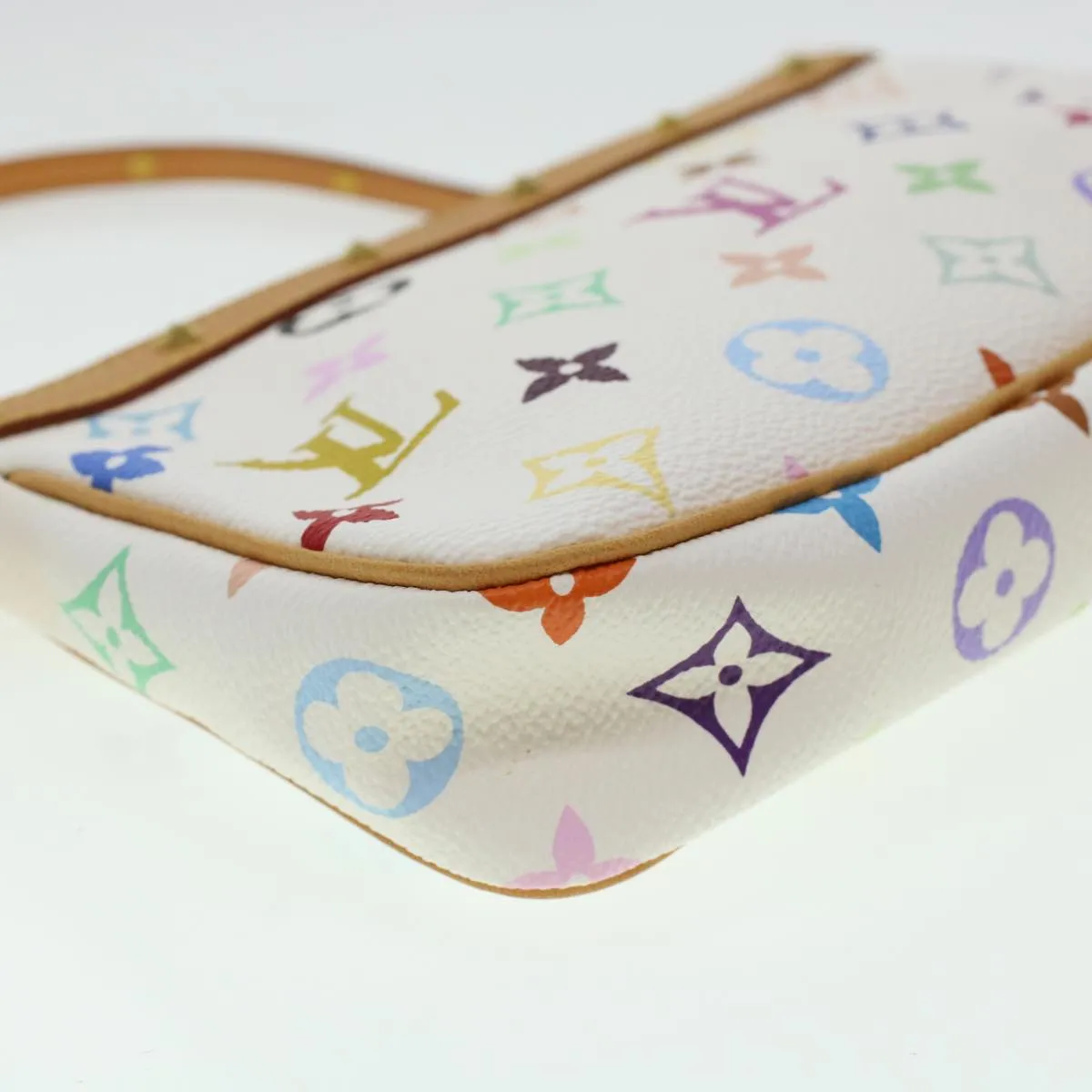 LOUIS VUITTON Monogram Multicolor Pochette Accessoires White M92649 Auth ar9466A