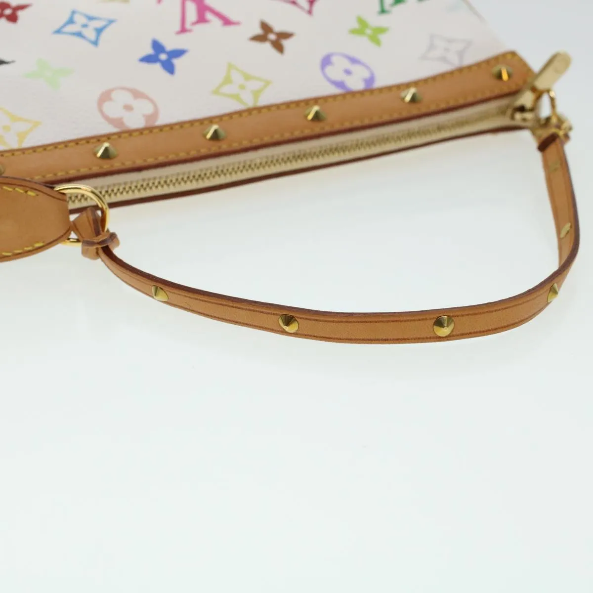 LOUIS VUITTON Monogram Multicolor Pochette Accessoires White M92649 Auth ar9466A