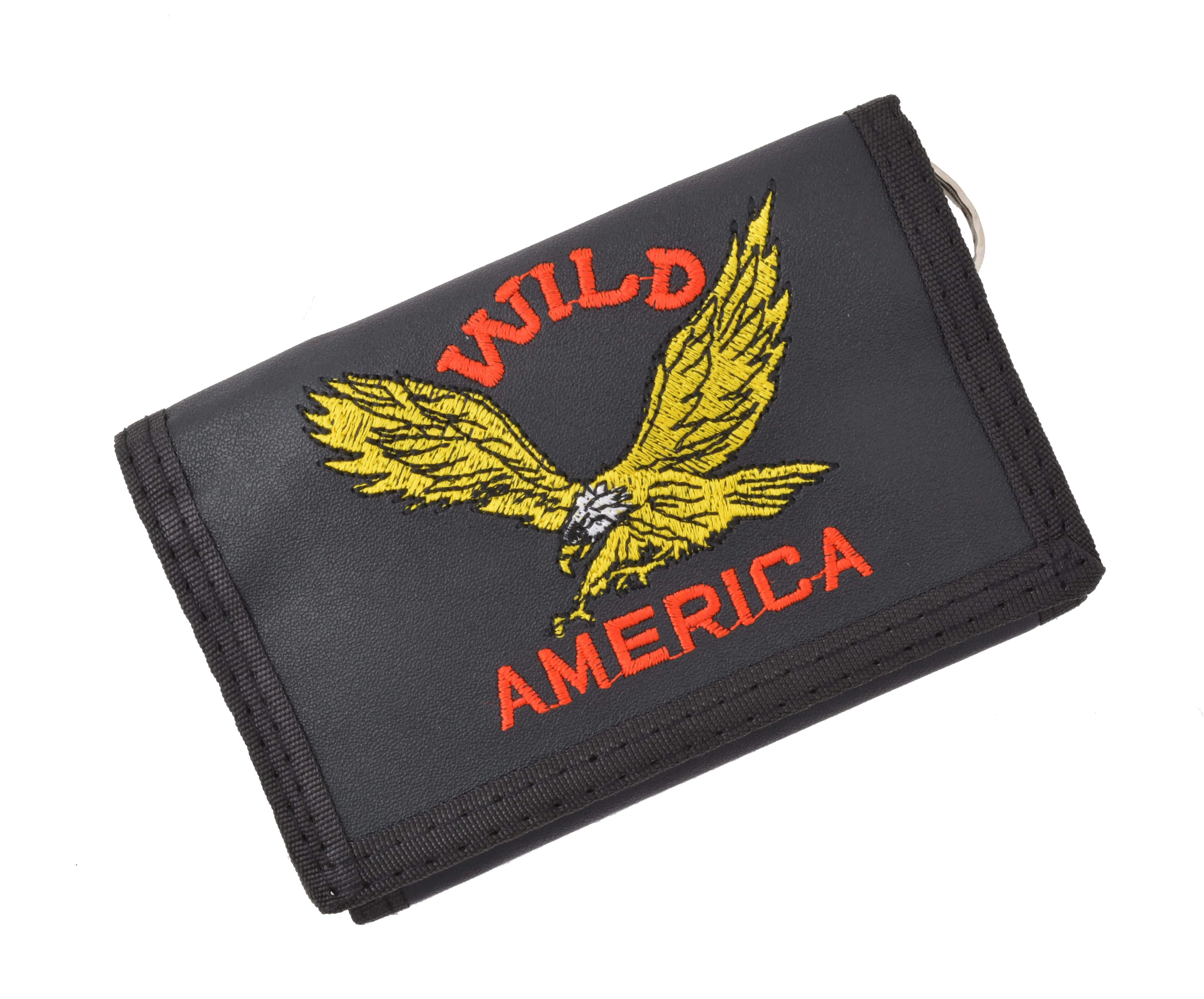 Men's Nylon Credit Card ID Holder Trifold Chain Wallet 836TA