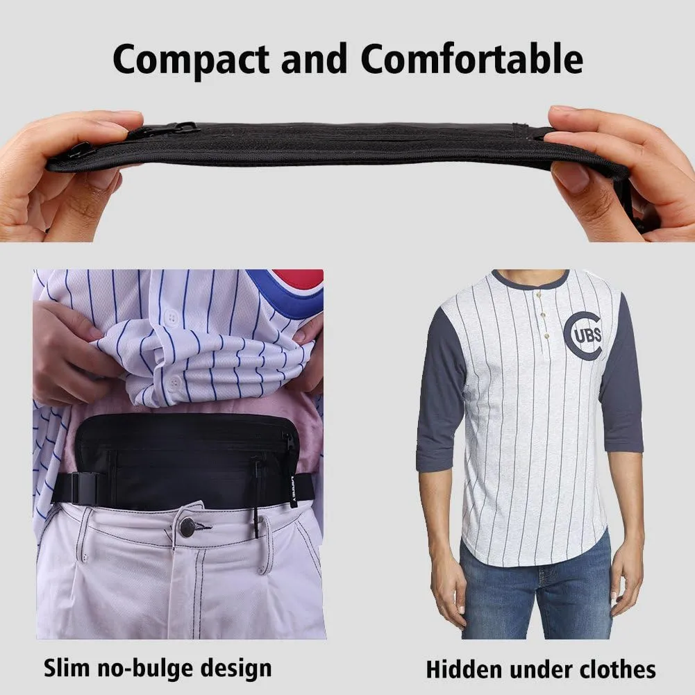 Money Belt for Travel Women and Men Slim Hidden Travel Wallet with RFID Blocking