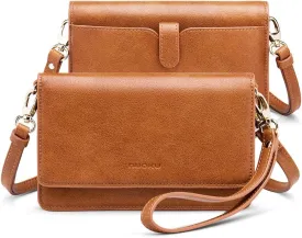 nuoku Women Small Crossbody Bag Cellphone Purse Wallet with RFID Card Slots 2 Straps