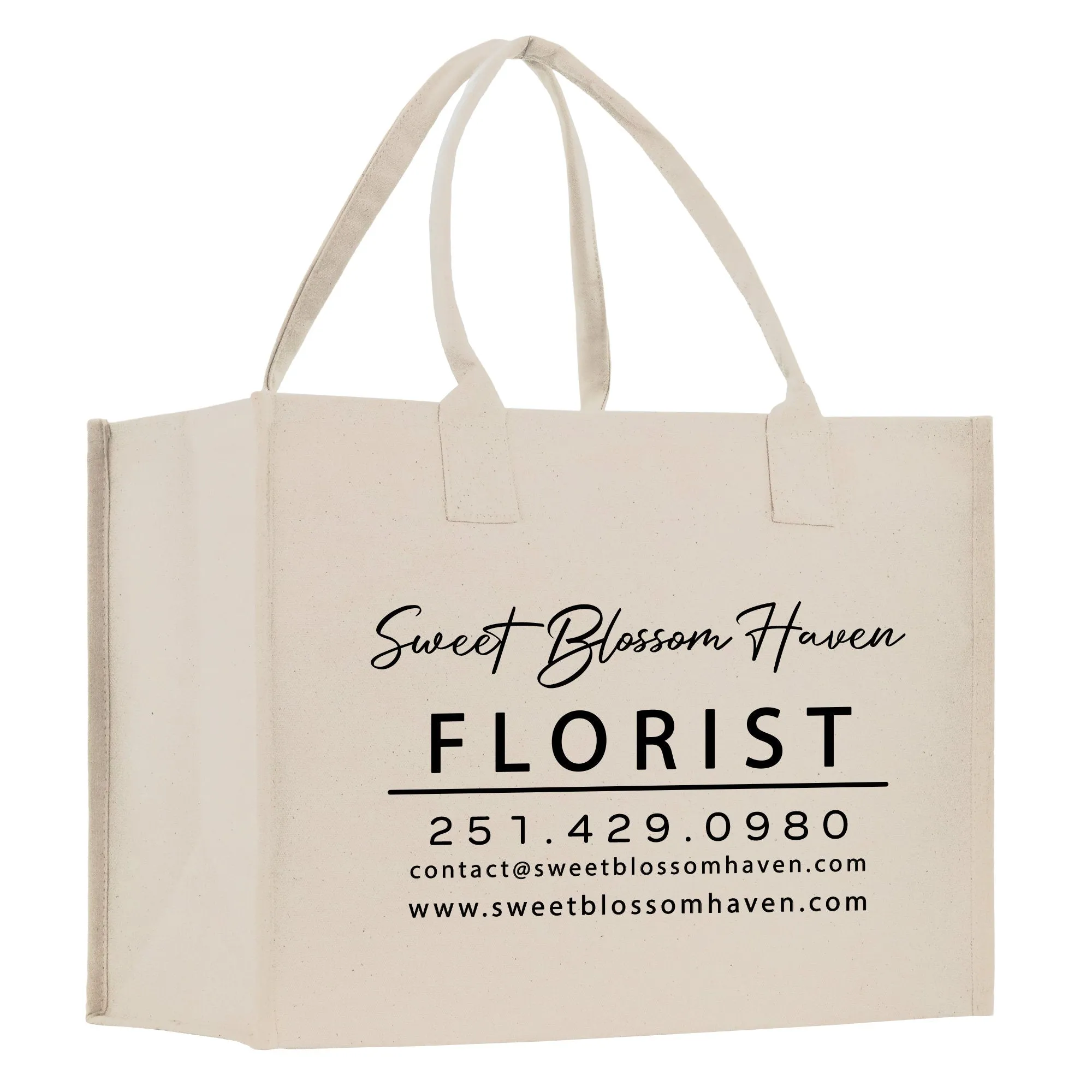 Personalized Florist Cotton Canvas Tote Bag Florist Business Tote Custom Florist Store Gift Bulk Business Logo Florist Swag (FLT1001)
