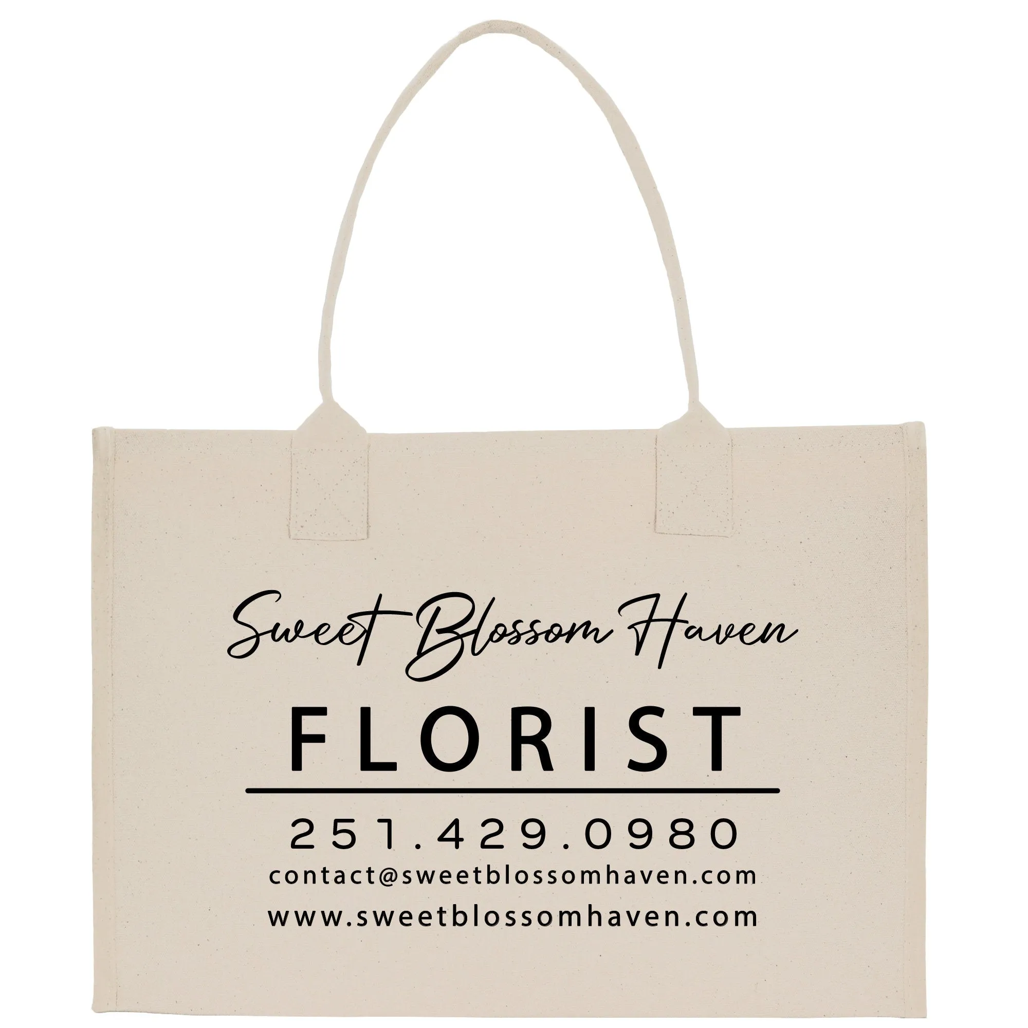 Personalized Florist Cotton Canvas Tote Bag Florist Business Tote Custom Florist Store Gift Bulk Business Logo Florist Swag (FLT1001)