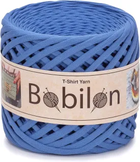 T-Shirt Yarn Fettuccini Zpagetti Style, 7-9 mm Tshirt Yarn for Crocheting & Knitting, Organic Cotton Jersey, Cornflower