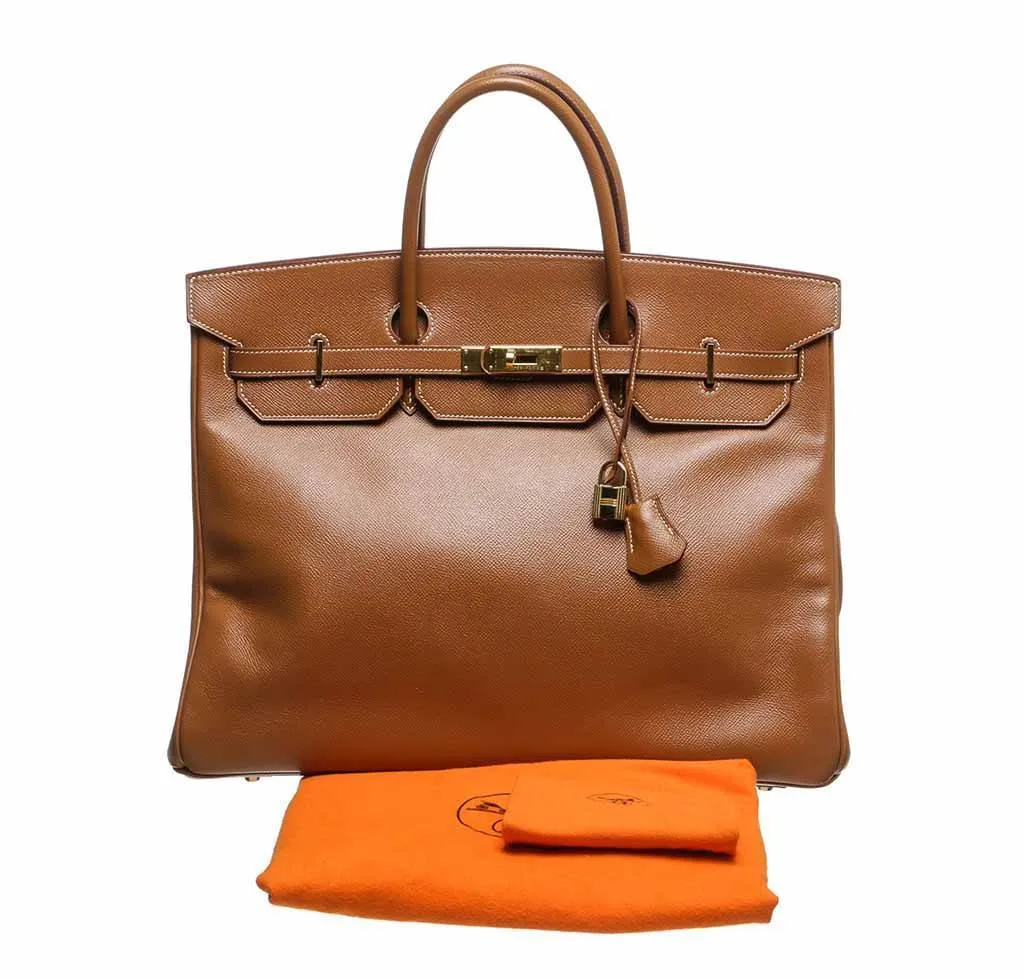 Trendy Inspired Hermès Birkin 40 Gold Epsom Bag Ghw