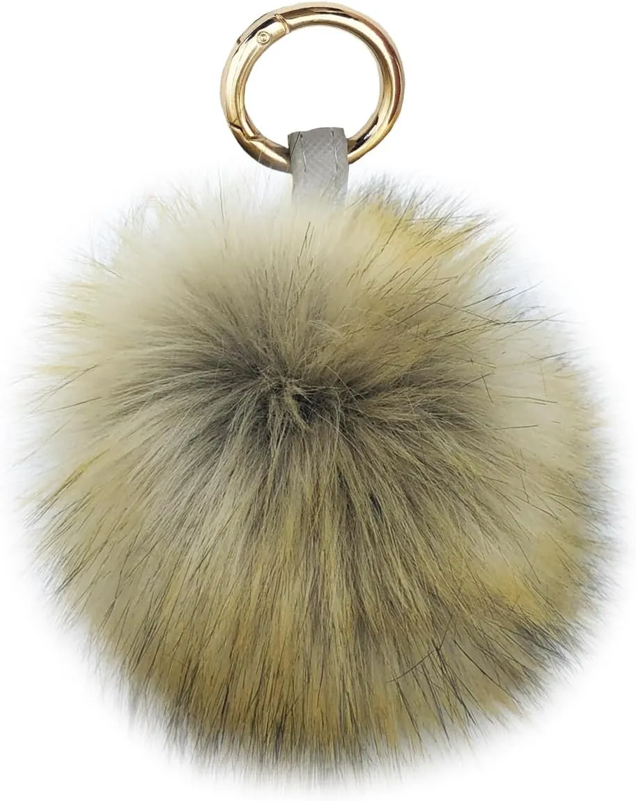 Unpafcxddyig Faux Fox Fur Ball Soft Pom Pom Keychain for Car Key Ring Phone Handbag Charm Tote Pendant