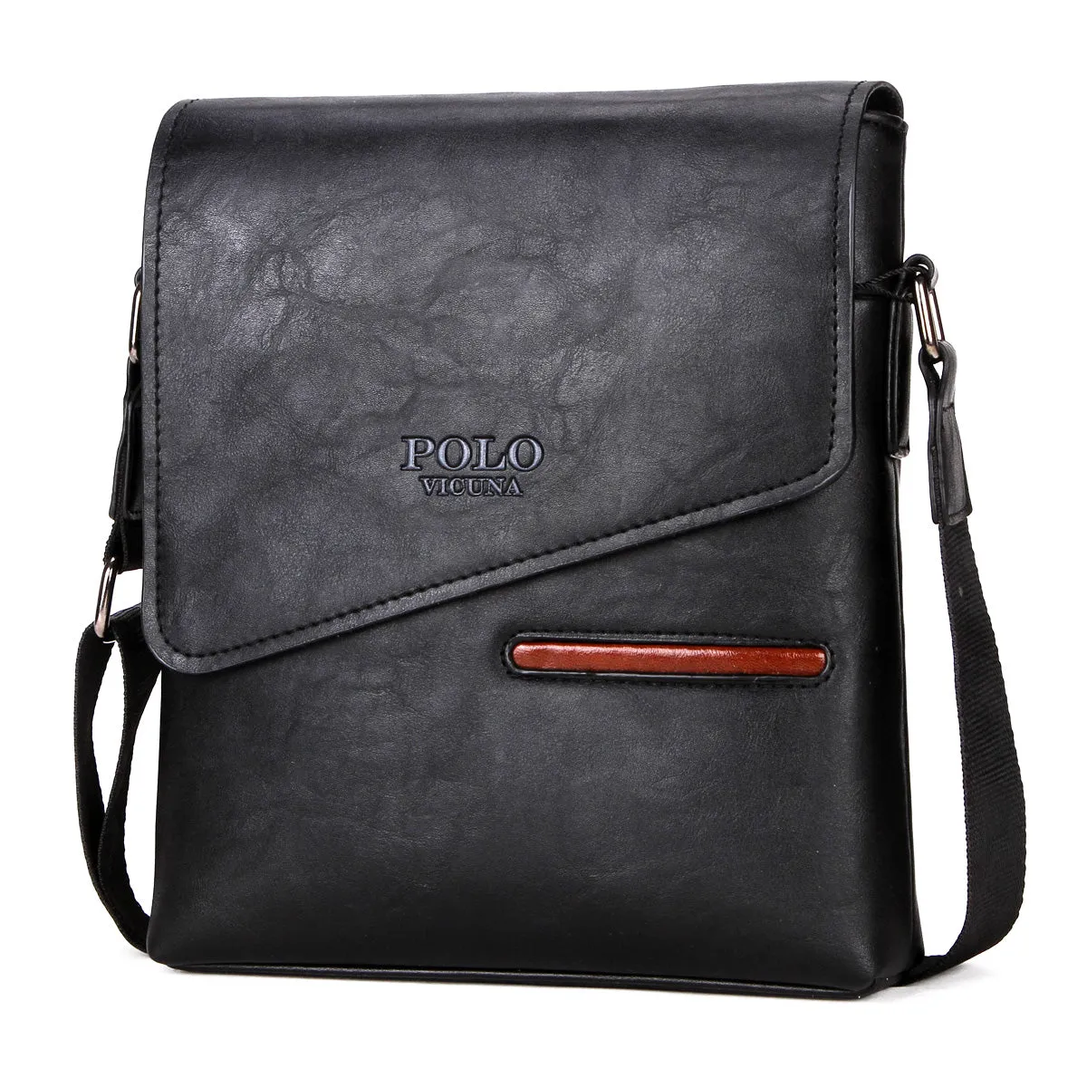 Vicuna Polo Vintage Leather Bag - Black