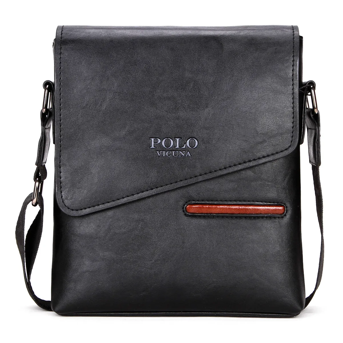 Vicuna Polo Vintage Leather Bag - Black